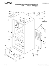 Part Location Diagram of 12962305ED Whirlpool HINGE, RIGHT TOP