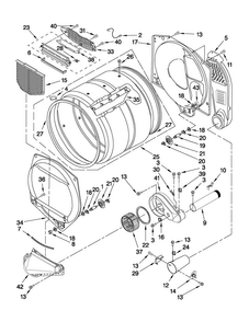 Bulkhead Parts Diagram and Parts List for MDG17CSBGW2  Maytag Dryer