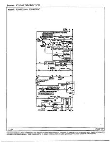 Wiring Information Diagram and Parts List for 621640  Admiral Refrigerator