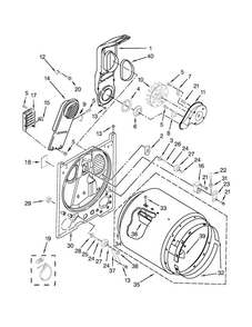 Bulkhead Parts Diagram and Parts List for MEDC400BW1  Maytag Dryer