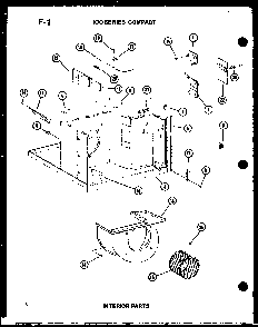 100 Series Compact Interior Parts Diagram and Parts List for ES106-2HL P67231-23R Amana Air Conditioner