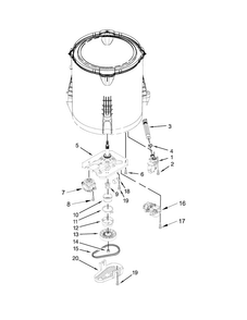 Gearcase, Motor And Pump Parts Diagram and Parts List for NTW4611BQ0  Amana Washer