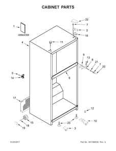 Part Location Diagram of W10885251 Whirlpool Use And Care Guide