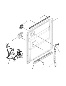 Inner Door Parts Diagram and Parts List for JDB9800CWP2  Jenn-Air Dishwasher