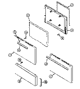 Door/drawer Diagram and Parts List for GER1100AAH  Maytag Range