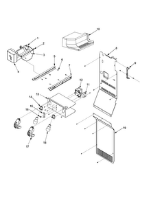 Lights And Ice Maker Diagram and Parts List for ARS8265BB-PARS8265BB01  Amana Refrigerator