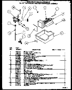 Icemaker Diagram and Parts List for 85161W-P1117111WW  Amana Refrigerator