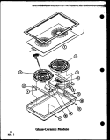 GLASS - CERAMIC MODULE Diagram and Parts List for CC-2 P2727108S Amana Cooktop