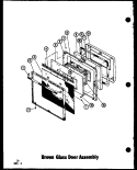 BROWN GLASS DOOR ASSY Diagram and Parts List for ADM1B P8554804S Amana Range