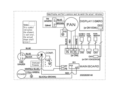 Wiring Diagram Diagram and Parts List for CDF300W10  Crosley Dehumidifier