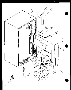 Cabinet Back Diagram and Parts List for SZDE20KB-P1117602W  Amana Refrigerator