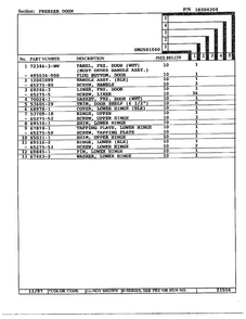 Freezer Door Page 2 Diagram and Parts List for 501040  Admiral Refrigerator