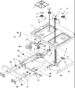 Main Top Diagram and Parts List for ARG7202E-P1143378NE  Amana Range