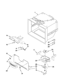 Freezer Liner Parts Diagram and Parts List for AB2225PEKS7  Amana Refrigerator