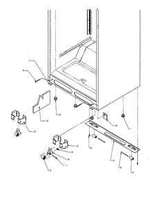 Cabinet Bottom Diagram and Parts List for TA18R3-P1181705WW  Amana Refrigerator