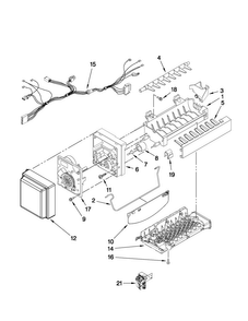 Icemaker Parts Diagram and Parts List for MFX2571XEM3  Maytag Refrigerator