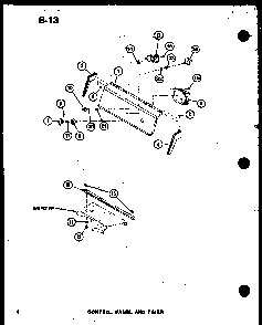 Control Panel And Timer Diagram and Parts List for TAA300 P75751-12W Amana Washer