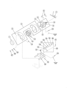 Motor/exhaust Fan/belt Diagram and Parts List for EE2107WT  Speed Queen Dryer