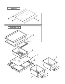 Shelf Parts Diagram and Parts List for A8RXNGFXD01  Amana Refrigerator