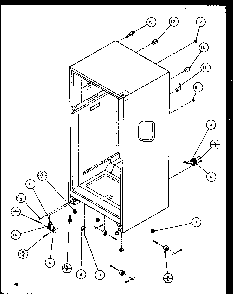 Cabinet Bottom And Back Diagram and Parts List for TZ21Q2E-P1111713WE  Amana Refrigerator