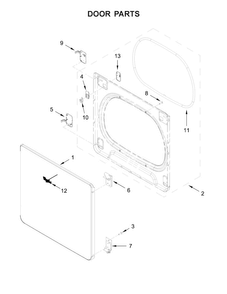 Door Parts Diagram and Parts List for MEDB835DW3  Maytag Dryer