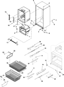 1nterior Cabinet & Freezer Shelving Diagram and Parts List for ABR2522FES0  Amana Refrigerator