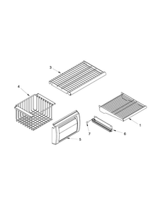 Freezer Shelf Parts Diagram and Parts List for JS48SEDUDW15  Jenn-Air Refrigerator