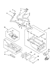 Dispenser Parts Diagram and Parts List for MHN30PDBGW0  Maytag Washer