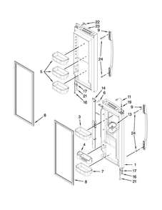 Refrigerator Door Parts Diagram and Parts List for MFI2670XEW8  Maytag Refrigerator