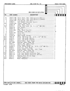Fresh Food Door Page 2 Diagram and Parts List for 21804A  Admiral Refrigerator