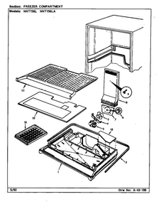 Freezer Compartment Diagram and Parts List for NNT156L CC02A Maytag Refrigerator