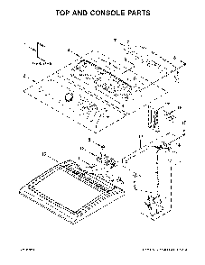Top and console parts Diagram and Parts List for YMED6230HC1  Maytag Dryer