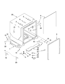 Tub And Frame Parts Diagram and Parts List for MDB7749SAW1  Maytag Dishwasher