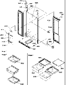Refrigerator/freezer Lights, Hinges, And Shelving Assy Diagram and Parts List for SX522VW-P1320501WW  Amana Refrigerator
