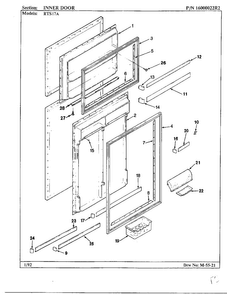 Inner Door Diagram and Parts List for 17694  Maytag Refrigerator