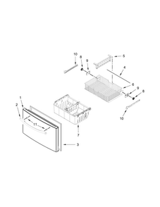 Freezer Door Parts Diagram and Parts List for MFI2665XEM7  Maytag Refrigerator