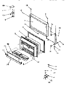 Freezer Door Diagram and Parts List for TR21S4W-P1196102WW  Amana Refrigerator