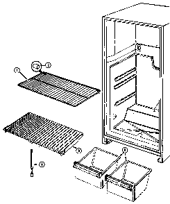 Shelves & Accessories Diagram and Parts List for NT173MW DC24C Norge Refrigerator