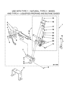 W10096909 Burner Assembly Diagram and Parts List for MLG24PNAGW1  Maytag Dryer