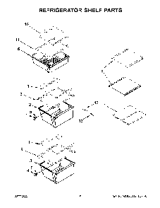 Refrigerator Shelf Parts Diagram and Parts List for 10651332716  Kenmore Refrigerator