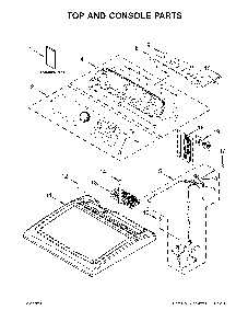Top and console parts Diagram and Parts List for MED8230HC0  Maytag Dryer