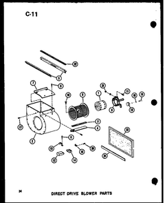 Part Location Diagram of M0308001 Whirlpool Motor 3/4 hp 3 speed