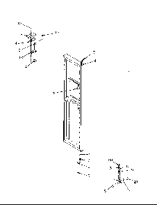 Freezer Door Hinge And Trim Parts Diagram and Parts List for 2599A-P1190419WL  Amana Refrigerator