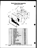 BLACK GLASS DOOR ASSY Diagram and Parts List for FDU160  Amana Range
