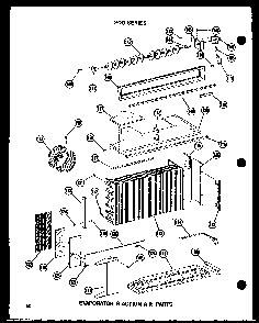 Evaporator & Action Air Parts Diagram and Parts List for 212D-3JM P54655-43R Amana Air Conditioner