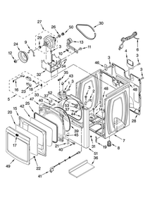 Cabinet Parts Diagram and Parts List for MGDB700VQ0  Maytag Dryer