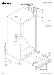 Cabinet Parts Diagram and Parts List for AQU2027BRW06  Amana Freezer