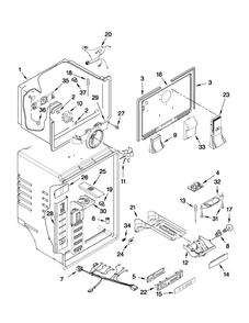 Liner Parts Diagram and Parts List for M9RXDGFYM10  Maytag Refrigerator