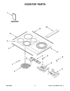 Cooktop Parts Diagram and Parts List for JED4536KB01  Maytag Cooktop