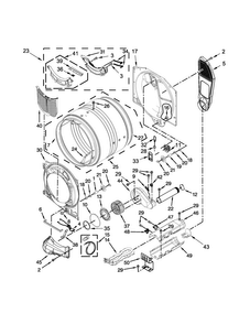 Bulkhead Parts Diagram and Parts List for MED4100DW0  Maytag Dryer